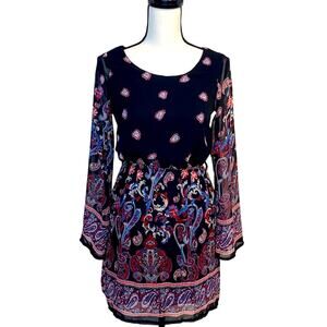 Rue 21 Paisley Print Bell Sleeve Dress Size Small